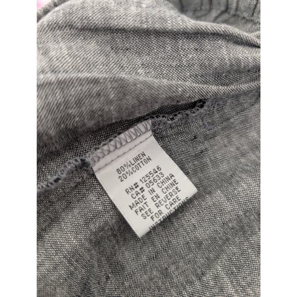 Habitat Clothes to Live In Linen Pants Crop Pockets Gray Pull On Women's Large - Picture 8 of 10